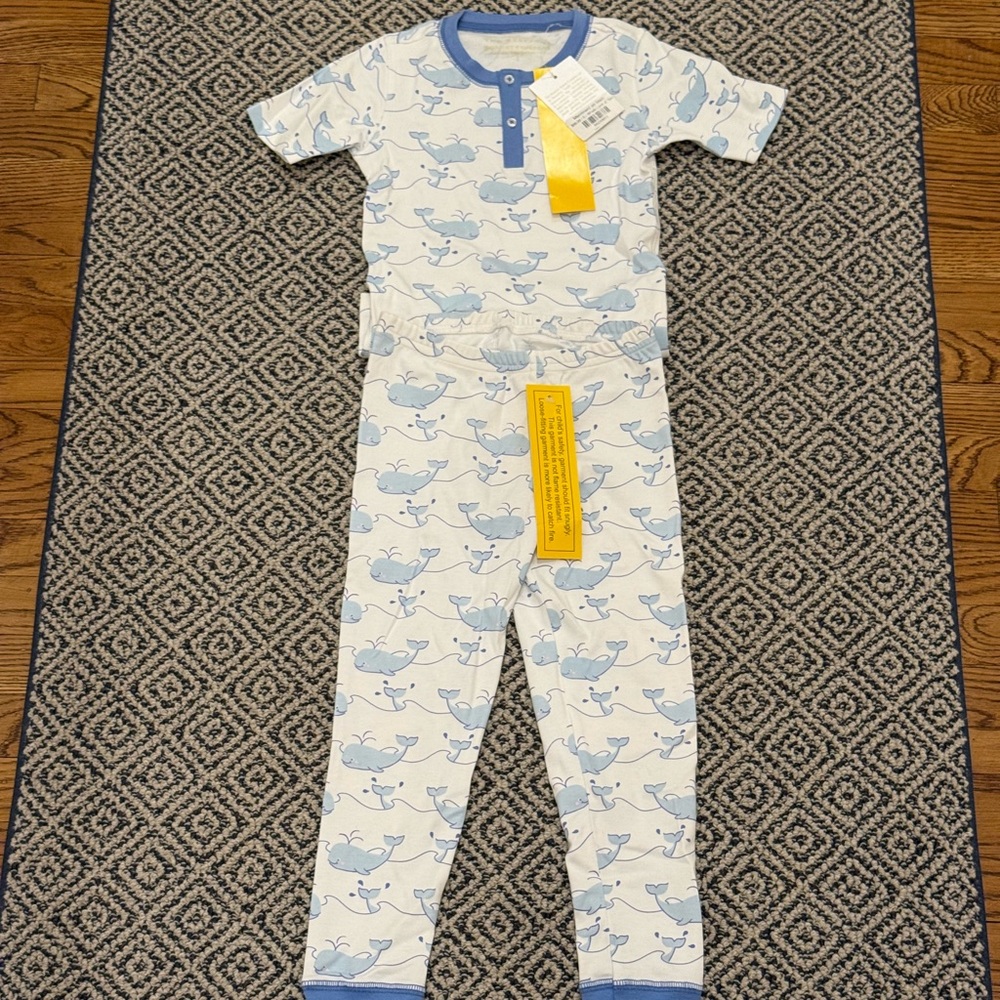 🎉 NWT 🎉 TBBC Sz 5 Light Blue Whale Print Kids Pajama Set